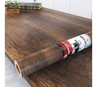 Decotalk Adhesive Film in Wood Look, Brown, 60 x 500 cm, Self-Adhesive Wood Film for Furniture, Kitchen, Waterproof Sweeping Film, Furniture Wood Look, Removable Wallpaper, Self-Adhesive Vintage Brown