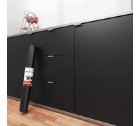 Decotalk Black Wallpaper Self Adhesive Vinyl Film Ultra Soft 40X500cm Peel and Stick Wallpaper Black Contact Paper Decorative for Kitchen Living Room Bedroom Shelf Liner Furniture Stickers Waterproof