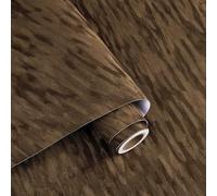 Decotalk Dark Brown Velvet Shelf Liner 15.7x120 Inch Adhesive Felt Shelf Liner for Dresser and Drawers Velvet Contact Paper Peel and Stick Velvet Lining Sheets Dark Brown Self Adhesive Flocked Fabric