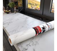 Decotalk Grey White Marble Contact Paper 12 x 120 inch Peel and Stick Countertops Self Adhesive Wallpaper Waterproof Removable Granite Contact Paper for Kitchen Backsplash Countertop Bathroom Matte