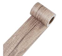 Decotalk Peel and Stick Wallpaper Borders Wood Grain Light Brown 7.6X1500cm Self Adhesive Wallpaper Borders Trim Waterproof Wall Decor Edging Lines for Bathroom Living Room Kitchen Wall Waterproof