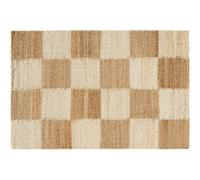 Decotique - Chess Door Mat 60x90 cm, Natural Jute / Off-white - Off-White