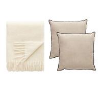 Decotique Cozy Cushion & Throw Set Beige