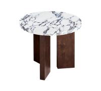 Decotique Eden Side Table Ø50 White Stone/ Dark Oak