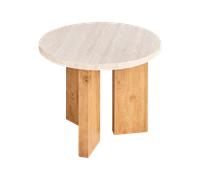 Decotique Eden Side Table Ø50 White Stone/Oak