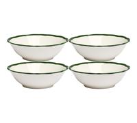 Decotique Fleur Bowl 15 cm Set of 4 White/ Dark Green