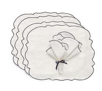 Decotique Gia Placemats & Napkins Set of 4 White/Blue