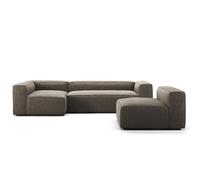 Decotique - Grand 4 Seater Sofa Divan Left With Armchair, Mole Brown - Mole Brown