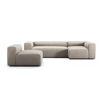 Decotique - Grand 4 Seater Sofa Divan Right With Armchair, Sandshell Beige - Sandshell Beige