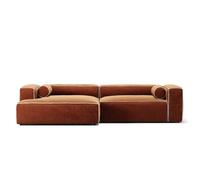 Decotique - Grand Hu 3-Seater Sofa Chaise Longue Left, Copper Glow / Moon White - Moon White
