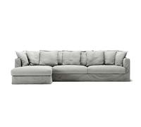 Decotique - Le Grand Air 3-Seater Sofa Linen Divan Left, Ash Stripe - Ash Stripe