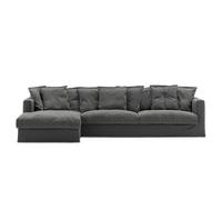 Decotique - Le Grand Air 3-Seater Sofa Linen Divan Left, Carbon Dust - Carbon Dust