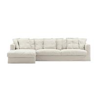 Decotique - Le Grand Air 3-Seater Sofa Linen Divan Left, Creamy White - Creamy White