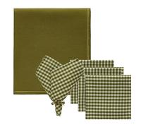 Decotique - Oliva / Sienna Textile Set 4 Napkins + Tablecloth, Olive - Olive