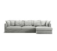 Decotique - Upholstery For Le Grand Air 3-seater Sofa Linen Divan Right, Ash Stripe - Ash Stripe