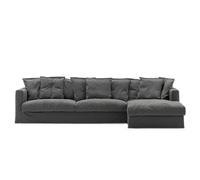 Decotique - Upholstery For Le Grand Air 3-seater Sofa Linen Divan Right, Carbon Dust - Carbon Dust
