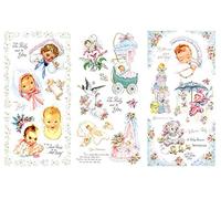 Decoupage Paper Pack (12 Sheets A4 / 20x30cm) Baby Kids Newborn Toddler FLONZ Vintage Ephemera