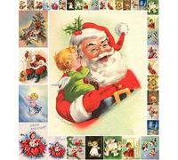 Decoupage Paper Pack (21 Sheets 15x20cm) Christmas Postcards FLONZ Vintage Styled Christmas Pictures Cards for Decoupage, Craft and Scrapbooking