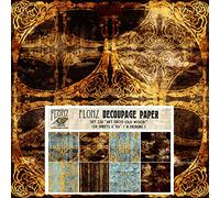 Decoupage Paper Pack (24 Sheets 6"x6") Art Deco Old Wood # Vintage Styled Seamless Art Deco Pattern Paper for Decoupage, Craft and Scrapbooking