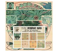 Decoupage Paper Pack (24 Sheets 6"x6") Art Nouveau Frames Flourishes FLONZ Vintage Styled Paper for Decoupage and Craft