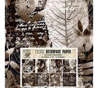Decoupage Paper Pack (24 Sheets 6"x6") Autumn Memories FLONZ Vintage Styled Paper for Decoupage, Craft and Scrapbooking