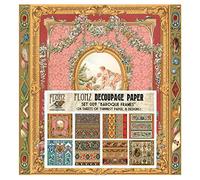 Decoupage Paper Pack (24 Sheets 6"x6") Baroque Laces and Frames FLONZ Vintage Styled Paper for Decoupage and Craft