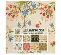 Decoupage Paper Pack (24 Sheets 6"x6") Baroque Rococo Flowers FLONZ Vintage Styled Paper for Decoupage and Craft