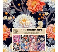 Decoupage Paper Pack (24 Sheets 6"x6") Bright Japanese Garden # Vintage Styled Pattern Paper for Decoupage, Craft and Scrapbooking