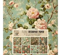 Decoupage Paper Pack (24 Sheets 6"x6") Cottage Garden Romance: Rustic Floral Patterns in Rich Hues to Add Vintage Charm to Any Craft Project # Vintage Styled Paper for Craft and Scrapbooking