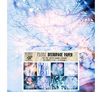 Decoupage Paper Pack (24 Sheets 6"x6") Dreams of Snow Queen # Vintage Styled Seamless Pattern Paper for Decoupage, Craft and Scrapbooking Christmas Tree Winter Forest