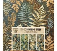 Decoupage Paper Pack (24 Sheets 6"x6") Golden Fern: Rustic Forest Ferns in Autumn Tones for Naturalistic Craft Inspirations # Vintage Styled Paper for Craft and Scrapbooking