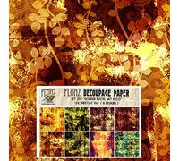 Decoupage Paper Pack (24 Sheets 6"x6") Golden Rustic # Vintage Styled Seamless Art Deco Pattern Paper for Decoupage, Craft and Scrapbooking