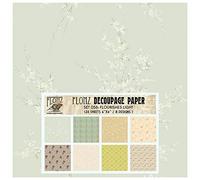 Decoupage Paper Pack (24 Sheets 6"x6") Light Flourishes FLONZ Vintage Styled Paper for Decoupage, Craft and Scrapbooking