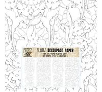 Decoupage Paper Pack (24 Sheets 6"x6") Paper Flower Art # Vintage Styled Pattern Paper for Decoupage, Craft and Scrapbooking