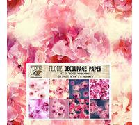 Decoupage Paper Pack (24 Sheets 6"x6") Roses Whirlwind FLONZ Vintage Styled Seamless Pattern Paper for Decoupage, Craft and Scrapbooking Flowers Garden