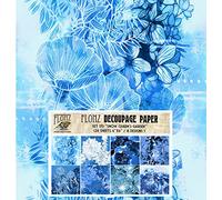 Decoupage Paper Pack (24 Sheets 6"x6") Show Queen's Garden # Vintage Styled Seamless Pattern Paper for Decoupage, Craft and Scrapbooking Ice Pattern Winter Christmas Snow
