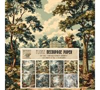 Decoupage Paper Pack (24 Sheets 6"x6") Vintage Forest Serenity: Tranquil Woodland Scenes with Rustic Charm for Peaceful and Elegant Craft Projects # Vintage Styled Paper for Craft and Scrapbooking