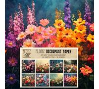 Decoupage Paper Pack (24 Sheets 6"x6") Wildflower Radiance: Colorful Meadow Flowers in Blooming Fields for Cheerful and Lush Nature-Inspired Artistic Craft Creations # FLONZ Vintage Craft
