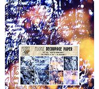 Decoupage Paper Pack (24 Sheets 6"x6") Winter Memories FLONZ Vintage Styled Seamless Pattern Paper for Decoupage, Craft and Scrapbooking Winter Forest Ice Lettering