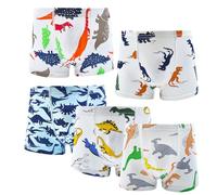 DECOVICI Boys Boxer Shorts 5 Pack, Toddler Underwear Soft Cotton Breathable Kids 7-8 Years Shorts Dinosaur Plane Animals Sets(7-8 Years,5Dinosaur)
