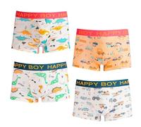 DECOVICI Boys Boxers Shorts 4 Pack, Toddler Underwear 4-6 Years Soft Cotton Kids Boxer Briefs for Boys Dinosaur Space(4-6 Years,01 Dinosaur
