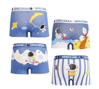 DECOVICI Boys Boxers Shorts 4 Pack, Toddler Underwear 9-12 Years Soft Cotton Kids Boxer Briefs for Boys Dinosaur Space(9-12 Years,02 Astronaut)