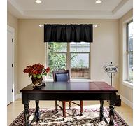 DECOVSUN Black Valance for Windows 72x18 Inch Solid Thermal Insulated Blackout Rod Pocket Kitchen Short Curtain Toppers Valance for Bathroom Living Room 1 Panel