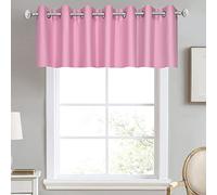 DECOVSUN Brush Pink Valance for Girls Bedroom Blackout Grommet Top Valance Window Treatment for Living Room Short Straight Drape Valance for Nursery Baby Girls Room 100X18 1 Panel