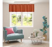 DECOVSUN Burnt Orange Extra Wide Valance - Rust Valance for Windows 100x18 Inch Solid Blackout Rod Pocket Kitchen Short Curtain Toppers Extra Wide Valance for Bathroom Living Room, Terracotta