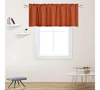 DECOVSUN Burnt Orange Valance for Windows 152 x 45 cm Solid Blackout Valance with Rod Pocket for Bathroom Living Room Terracotta