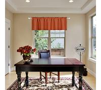 DECOVSUN Burnt Orange Valance - Rust Valance for Windows, 72x18 Inch Solid Blackout Rod Pocket Kitchen Short Curtain Toppers for Bathroom, Living Room, Terracotta