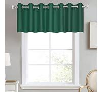 DECOVSUN Dark Hunter Green Valances for Windows 100X18 Inches Blackout Thermal Insulated Valance with Grommet Top for Kitchen Living Room Short Straight Drape Valance for Bedroom Kids Room 1 Panel