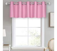 DECOVSUN Pink Valance for Girls Bedroom Blackout Grommet Top Valance Window Treatment for Living Room Short Straight Drape Valance for Nursery Baby Girls Room 70X18 1 Panel
