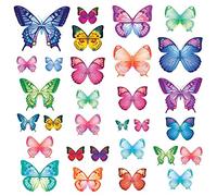 DECOWALL 30 Colorful Butterfly Wall Stickers - DIY Peel and Stick, Removable and Reusable Wall Décor for Nursery, Bedroom, Living Room, and Playrooms (DS9-1302)